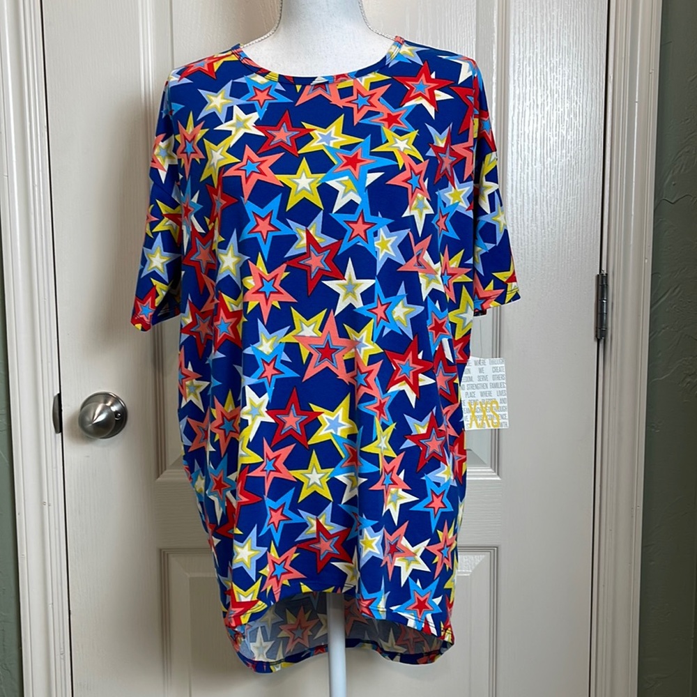 NEW Lularoe Irma sz XXS Star Print 4th of July